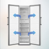 Cecotec Congélateur Vertical de 273 L Bolero CoolMarket UF 273 Inox E. 185 cm de Hauteur, Total No Frost, Moteur Inverter Plus, 