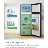 Comfee RCT210DK3EU(E) Réfrigérateur-Congélateur 2 Portes 204 L, Noir | Congélateur supérieur, 137 kWh/an, Inverter, 163L+41L, Te