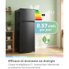 Comfee RCT210DK3EU(E) Réfrigérateur-Congélateur 2 Portes 204 L, Noir | Congélateur supérieur, 137 kWh/an, Inverter, 163L+41L, Te