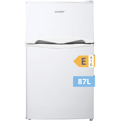 COMFEE' RCT87WH2(E) Réfrigérateur Congélateur Sous Plan, Petit Réfrigérateur Congélateur 87L avec Éclairage, Étagères Amovibles,