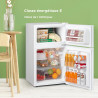 COMFEE' RCT87WH2(E) Réfrigérateur Congélateur Sous Plan, Petit Réfrigérateur Congélateur 87L avec Éclairage, Étagères Amovibles,