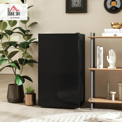 HOMCOM Réfrigérateur Congélateur Petit Réfrigérateur à Une Porte 91L Noir | Étagères Modulables, Compartiment Congélateur, Desig