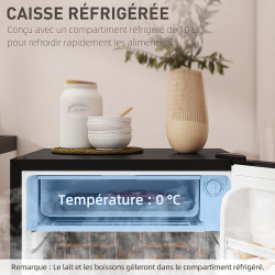 HOMCOM Réfrigérateur Congélateur Petit Réfrigérateur à Une Porte 91L Noir | Étagères Modulables, Compartiment Congélateur, Desig