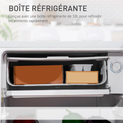 HOMCOM Réfrigérateur Congélateur Petit Réfrigérateur à Une Porte 91L Blanc | Étagères Modulables, Compartiment Congélateur, Desi