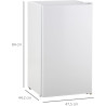HOMCOM Réfrigérateur Congélateur Petit Réfrigérateur à Une Porte 91L Blanc | Étagères Modulables, Compartiment Congélateur, Desi