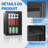 Réfrigérateur de boissons, 24 canettes/20 litres, mini réfrigérateur avec porte en transparent pour limonade, bière ou vin, plan