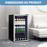 Mini-Réfrigérateur 80L, Réfrigérateur Autonome pour Boissons de 115 Canettes avec Porte transparent, Réfrigérateur Sous le Compt