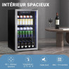 Mini-Réfrigérateur 80L, Réfrigérateur Autonome pour Boissons de 115 Canettes avec Porte transparent, Réfrigérateur Sous le Compt