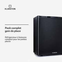 KLARSTEIN Mini Frigo de Chambre de 38L pour Boissons et Bieres, Petit Frigo Silencieux, Mini Bar Intérieur/Ext, Petit Refrigerat