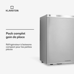 KLARSTEIN Mini Frigo de Chambre de 38L pour Boissons et Bieres, Petit Frigo Silencieux, Mini Bar Intérieur/Ext, Petit Refrigerat