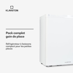 KLARSTEIN Mini Frigo de Chambre de 38L pour Boissons et Bieres, Petit Frigo Silencieux, Mini Bar Intérieur/Ext, Petit Refrigerat