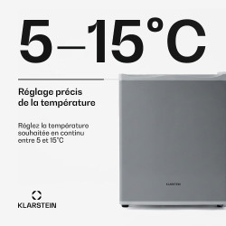 KLARSTEIN Mini Frigo de Chambre de 23L pour Snacks et Boissons, Petit Frigo Top Silencieux, Mini Bar, Petit Réfrigérateur Campin