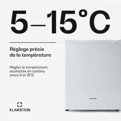 KLARSTEIN Mini Frigo de Chambre de 23L pour Snacks et Boissons, Petit Frigo Top Silencieux, Mini Bar, Petit Réfrigérateur Campin