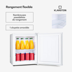 KLARSTEIN Mini Frigo de Chambre de 23L pour Snacks et Boissons, Petit Frigo Top Silencieux, Mini Bar, Petit Réfrigérateur Campin