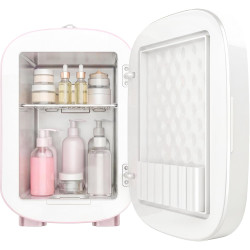 Cecotec Mini Réfrigérateur à Cosmétiques 4 L avec Miroir CoolingBeauty 4000 Mirror Rose. Lumière LED avec 3 Intensités, Jusqu'à 