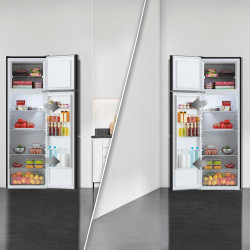 Cecotec réfrigérateur combiné bolero coolmarket 2d 261 noir e. capacité 261l, classe e, dégivrage manuel, congélation ultra-rapi