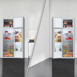 Cecotec réfrigérateur à deux portes bolero coolmarket 2d 261 blanc e. 261 l, classe e, dégivrage manuel, congélation ultra-rapid