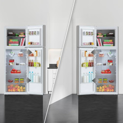 Cecotec réfrigérateur combi 2 d bolero coolmarket 348 nf blanc e. compresseur inverter, 348l, nofrost, classe e, design élégant.