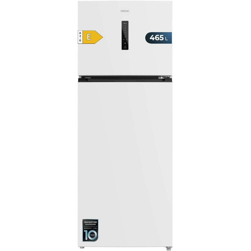 Cecotec refrigerateur congelateur combiné bolero coolmarket 2d 465 nf blanc e. réfrigérateur 465l, no frost, écran extérieur ave