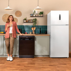 Cecotec refrigerateur congelateur combiné bolero coolmarket 2d 465 nf blanc e. réfrigérateur 465l, no frost, écran extérieur ave