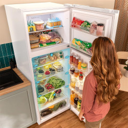 Cecotec refrigerateur congelateur combiné bolero coolmarket 2d 465 nf blanc e. réfrigérateur 465l, no frost, écran extérieur ave