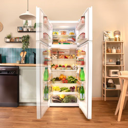 Cecotec refrigerateur congelateur combiné bolero coolmarket 2d 465 nf blanc e. réfrigérateur 465l, no frost, écran extérieur ave