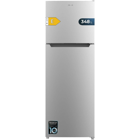 Cecotec Réfrigérateur à deux portes Bolero CoolMarket 2D 348 NF Inox E. Compresseur Inverter, 348L, NoFrost, classe E, design in