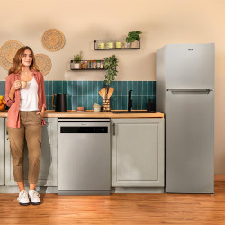 Cecotec Réfrigérateur à deux portes Bolero CoolMarket 2D 348 NF Inox E. Compresseur Inverter, 348L, NoFrost, classe E, design in