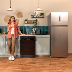 Cecotec Refrigerateur Congelateur Combiné Bolero CoolMarket 2D 465 NF Inox E. Réfrigérateur 465L, No Frost, écran extérieur avec