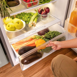 Cecotec Refrigerateur Congelateur Combiné Bolero CoolMarket 2D 465 NF Inox E. Réfrigérateur 465L, No Frost, écran extérieur avec