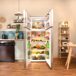 Cecotec Refrigerateur Congelateur Combiné Bolero CoolMarket 2D 465 NF Inox E. Réfrigérateur 465L, No Frost, écran extérieur avec