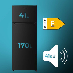 Cecotec réfrigérateur combiné 2 portes bolero coolmarket 211 noir e. capacité 211l, dégivrage automatique, classe e, congélation
