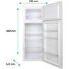 Candy - Réfrigérateur double-portes CDG1S514EW - Réfrigérateur Combi, 211L, technologie statique, éclairage LED, porte réversibl