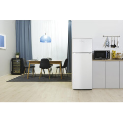 Candy - Réfrigérateur double-portes CDG1S514EW - Réfrigérateur Combi, 211L, technologie statique, éclairage LED, porte réversibl