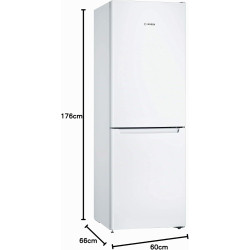 Bosch KGN33NWEB Série 2 - Réfrigérateur combiné, pose-libre, éclairage LED | Total NoFrost contre la formation de glace, MultiBo