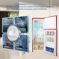 magictec Frigo vintage,Retro réfrigérateur congelateur | 120 L (88 L/32 L congelateur) | Low Frost | Combiné refrigerateur congé