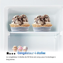 magictec Frigo vintage,Retro réfrigérateur congelateur | 120 L (88 L/32 L congelateur) | Low Frost | Combiné refrigerateur congé