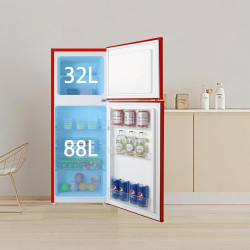 magictec Frigo vintage,Retro réfrigérateur congelateur | 120 L (88 L/32 L congelateur) | Low Frost | Combiné refrigerateur congé