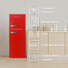 magictec Frigo vintage,Retro réfrigérateur congelateur | 120 L (88 L/32 L congelateur) | Low Frost | Combiné refrigerateur congé