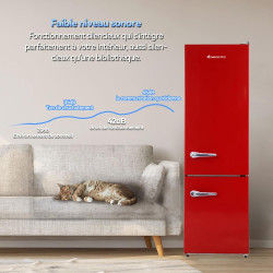 magictec Frigo vintage,Retro réfrigérateur congelateur | 179 cm | 236 L (168 L/68 L) | Total No Frost | Combinaison refrigerateu
