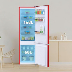 magictec Frigo vintage,Retro réfrigérateur congelateur | 179 cm | 236 L (168 L/68 L) | Total No Frost | Combinaison refrigerateu
