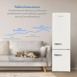 magictec Frigo vintage,Retro réfrigérateur congelateur | 179 cm | 236 L (168 L/68 L) | Total No Frost | Combinaison refrigerateu