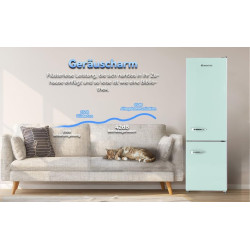 magictec Frigo vintage,Retro réfrigérateur congelateur | H. 179cm | 236L (168L/68L) | Total No Frost | Combiné refrigerateur con