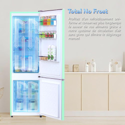 magictec Frigo vintage,Retro réfrigérateur congelateur | H. 179cm | 236L (168L/68L) | Total No Frost | Combiné refrigerateur con