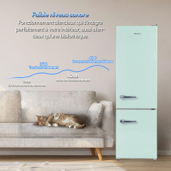 magictec Frigo vintage,Retro réfrigérateur congelateur | H. 179cm | 236L (168L/68L) | Total No Frost | Combiné refrigerateur con