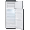 SEVERIN Réfrigérateur Congélateur 2 portes, Pose libre, Longueur 55cm, 206L, Classe E, Veggibox incluse, Rétro, Noir mat, RKG 89