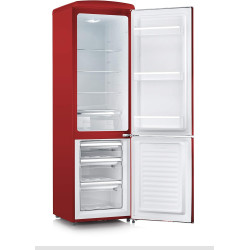SEVERIN Réfrigérateur Congélateur combiné, Pose libre, Longueur 55 cm, 244 L, Classe D, Combiné Réfrigérateur design Rétro, Roug