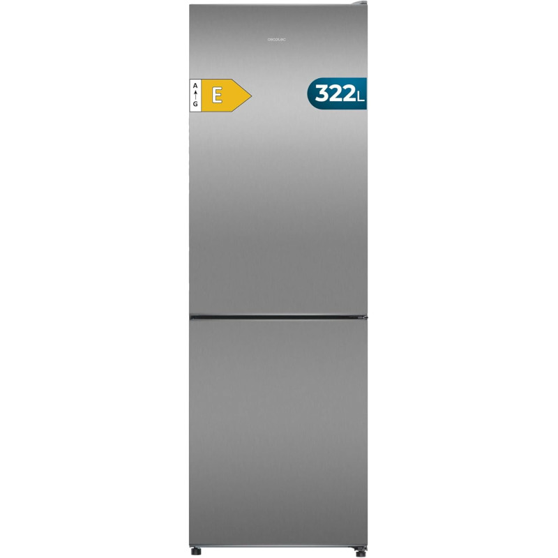 Cecotec Réfrigérateur Combi 2 Portes Bolero CoolMarket Combi 322 Inox E. 322 L, Hauteur 185 et 60 cm de Largeur, Basse Consommat