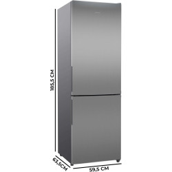 Cecotec Réfrigérateur Combi 2 Portes Bolero CoolMarket Combi 322 Inox E. 322 L, Hauteur 185 et 60 cm de Largeur, Basse Consommat