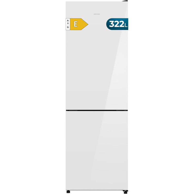 Cecotec réfrigérateur combiné total no frost 322l bolero coolmarket combi 322i blanc glass e. 185,5cm de hauteur, 59,5cm de larg